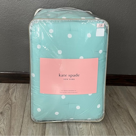kate spade Bedding Kate Spade Larabee Patio Dot Aqua Blue White